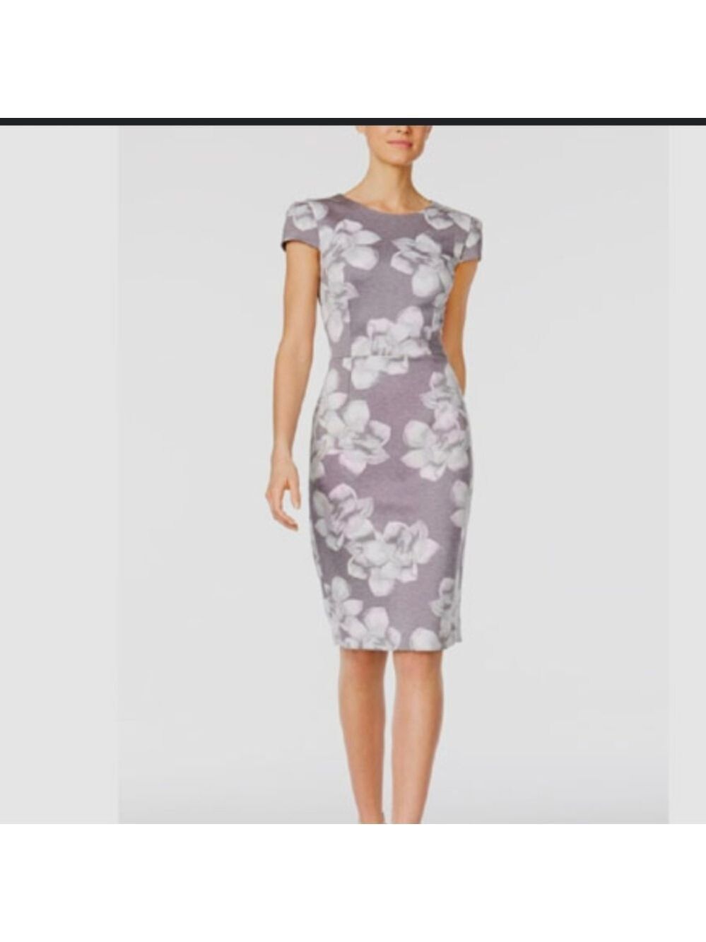 Betsey Johnson gray floral dress size 4